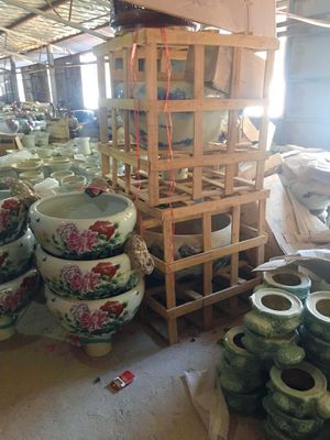 Σχέδιο 520mm Peony κινεζικό κεραμικό κύπελλο ψαριών με το λαμπτήρα