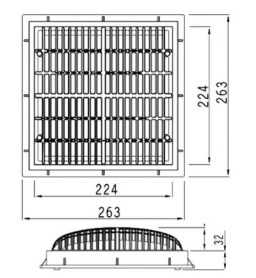 SS304 490x490mm επάνω από τον αγωγό πατωμάτων επίγειων λιμνών